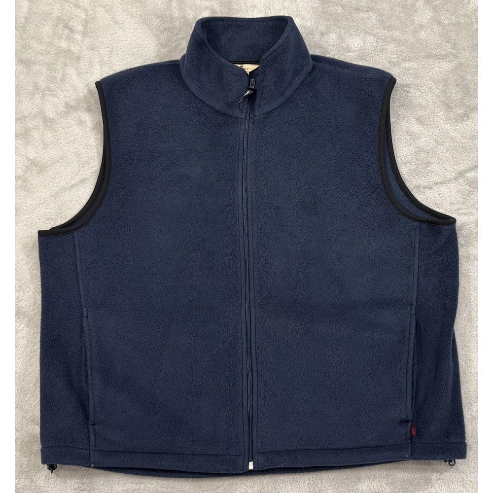 Woolrich Vest Mens XL Blue Deep Navy Fleece Full Zip Warm Outdoor Casual Hiking